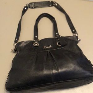 Black leather Coach shoulder bag